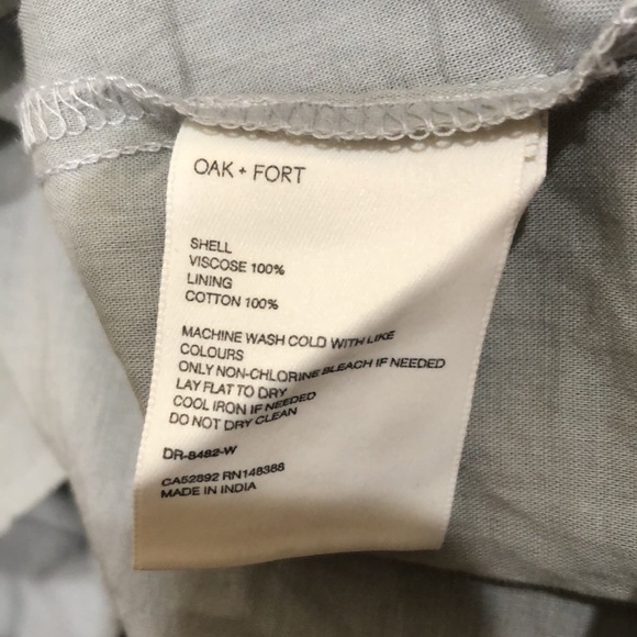 Anthropologie Oak + Fort Shirtdress Shirt Dress Size Small Gray Twist Knot Front - Picture 7 of 10